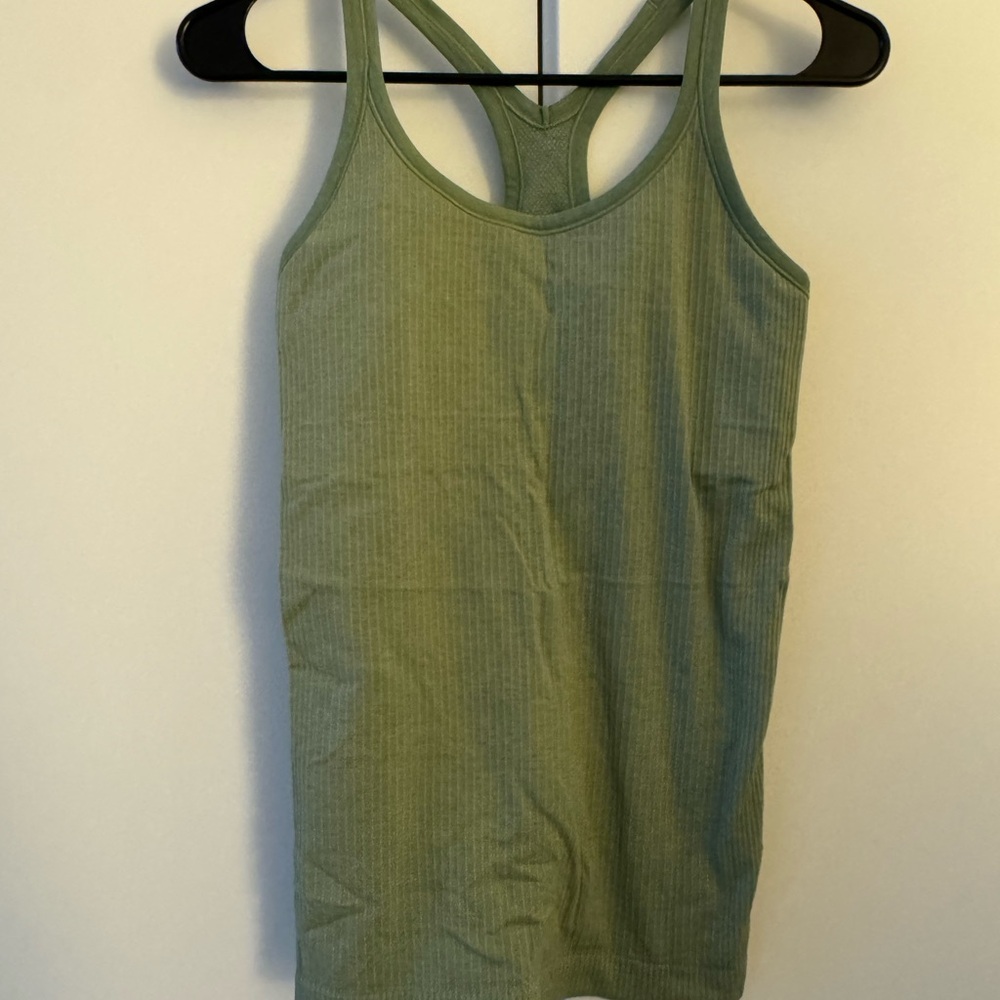 Lululemon Athletica Fitted Green Tank Top